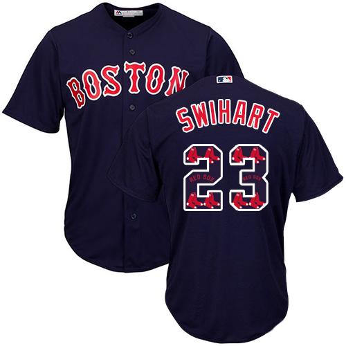 Red Sox #23 Blake Swihart Navy Blue Team Logo Fashion Stitched MLB Jersey
